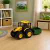 LEAN TOYS Agricultural Farm Tractor With Fertilizer Spreader Lights Sound Yellow 1:24