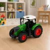 LEAN TOYS Agricultural Tractor with Trailer 1:24 White Green Rubber Wheels