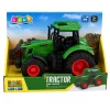LEAN TOYS Agricultural Farm Tractor Rubber Wheels Green 1:24
