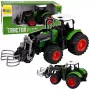 LEAN TOYS Agricultural Farm Tractor with Bale Grabber Rubber Wheels Green 1:24