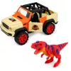 LEAN TOYS Geländewagen mit T-Rex Dinosaurier, Lichter, Geräusche, öffnende Türen