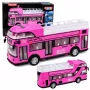 LEAN TOYS Doppeldecker-Stadtbus mit Türen, Lichtern und Geräuschen, Pink