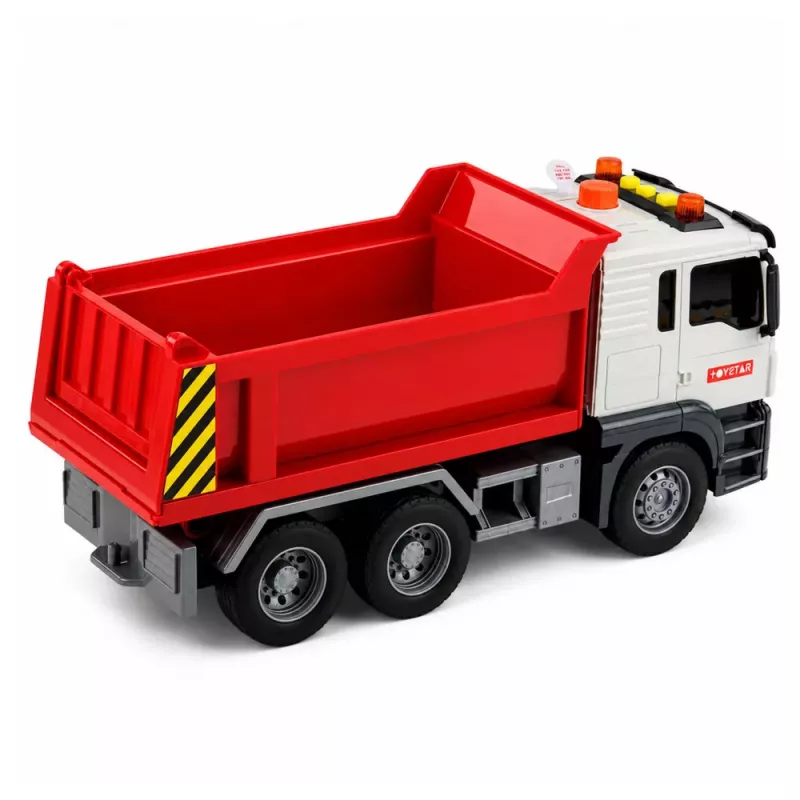 LEAN TOYS Kipper Ladebox öffnen Lichter Geräusche Rot