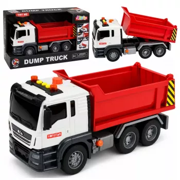 LEAN TOYS Kipper Ladebox öffnen Lichter Geräusche Rot