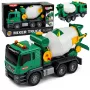 LEAN TOYS Betonmischer-LKW mit rotierender Trommel, Lichtern und Geräuschen, Grün