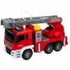 LEAN TOYS Feuerwehrauto mit Drehleiter, Wasserpumpe, Licht und Sound