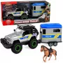 LEAN TOYS Polizei-Geländewagen mit Pferdeanhänger, Licht- und Soundeffekte