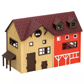 LEAN TOYS Bauernhof-Set mit Traktor und Scheune, Tieren, Figuren und Zubehör, 44 Teile
