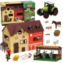 LEAN TOYS Bauernhof-Set mit Traktor und Scheune, Tieren, Figuren und Zubehör, 44 Teile