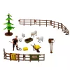 LEAN TOYS Bauernhof-Set mit Traktor, Stall, Silo, Figuren, Tieren, Werkzeugen - 49 Teile