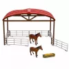 LEAN TOYS Bauernhof-Set mit Traktor, Stall, Silo, Figuren, Tieren, Werkzeugen - 49 Teile