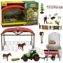 LEAN TOYS Bauernhof-Set mit Traktor, Stall, Silo, Figuren, Tieren, Werkzeugen - 49 Teile