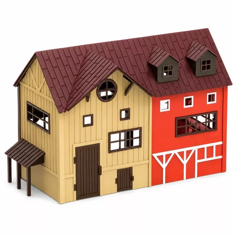 LEAN TOYS Bauernhof-Set mit Traktor, Scheune, Tieren, Figuren und Zubehör, 37 Teile