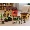 LEAN TOYS Bauernhof-Set mit Traktor, Scheune, Tieren, Figuren und Zubehör, 37 Teile