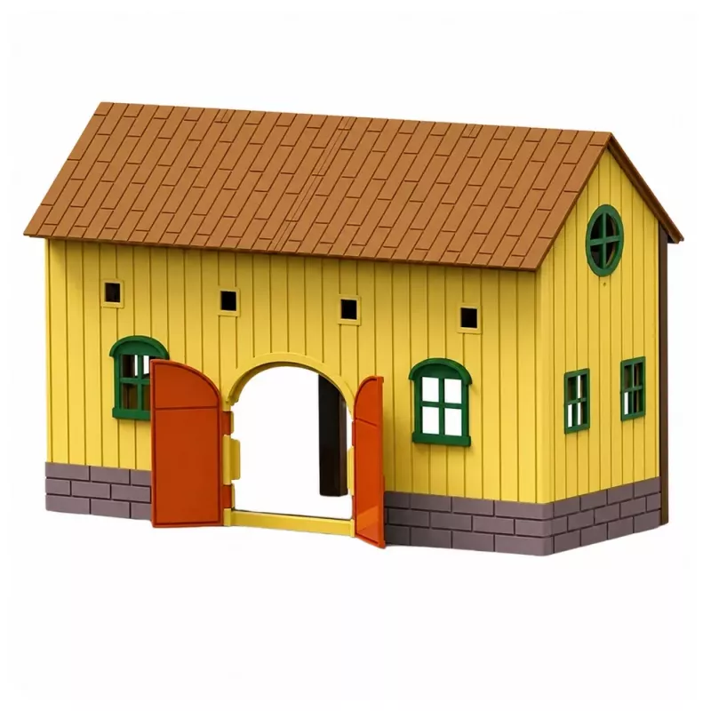 LEAN TOYS Set Bauernhof Pferdestall Pferdespringen Hügel Figuren Zubehör 69 Teile