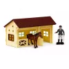 LEAN TOYS Set Farm Horse Stud Hindernisparcours Stall Pferdefiguren 26 Teile