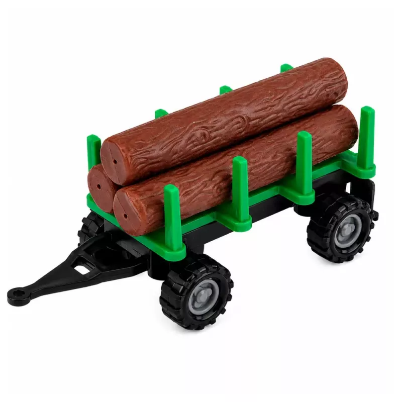 LEAN TOYS Set landwirtschaftlicher Fahrzeuge Traktor Feldhäcksler Holztransporter 1:68 4 Stk.