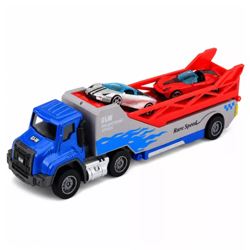 LEAN TOYS Truck with Ramp Transporter Launcher Car Springs Drive 1:55