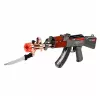 LEAN TOYS AK47 Gewehr, batteriebetriebene Waffenattrappe mit Messer, Raucheffekt, Lichtern und Geräuschen