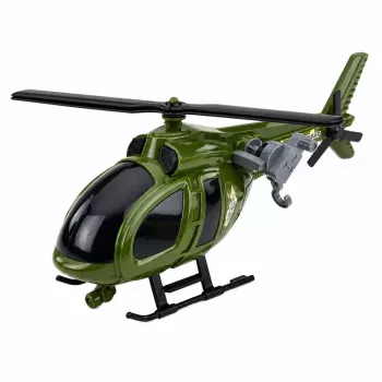 LEAN TOYS Militärhubschrauber mit Haken, Lichtern und Geräuschen Grün