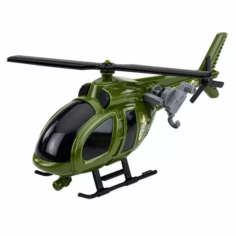 LEAN TOYS Militärhubschrauber mit Haken, Lichtern und Geräuschen Grün