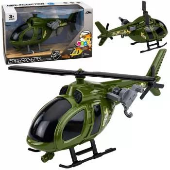LEAN TOYS Militärhubschrauber mit Haken, Lichtern und Geräuschen Grün