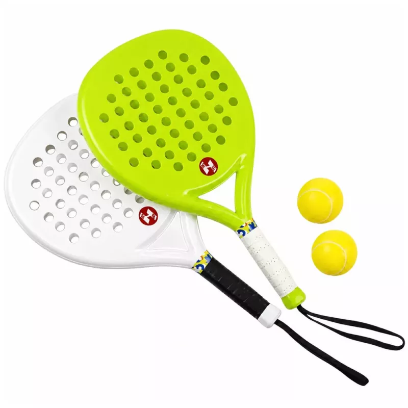 LEAN TOYS Beach and Garden Tennis Sports Set mit Schlägern und Schaumstoffbällen