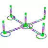 LEAN TOYS Ringo Wurfgeschicklichkeitsspiel für Kinder mit LED-leuchtenden Ringen und Pfosten