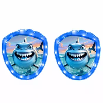 LEAN TOYS Arcade-Spiel zum Werfen, Fangen, Schläger, Leuchtbälle, LED-Hai