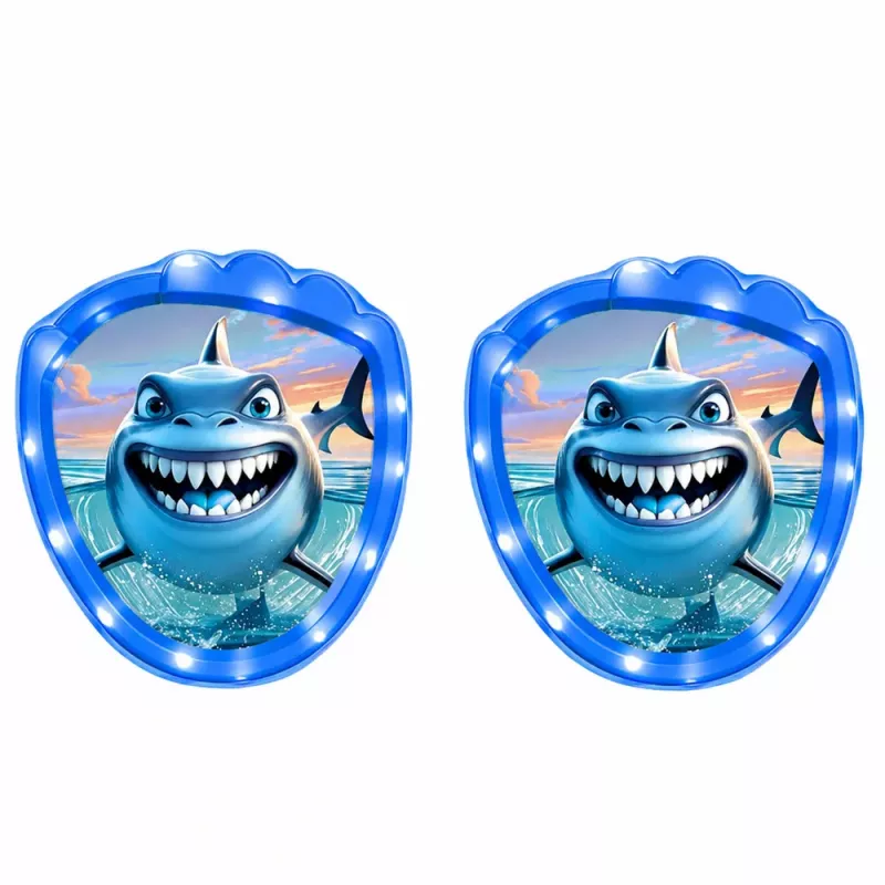 LEAN TOYS Arcade-Spiel zum Werfen, Fangen, Schläger, Leuchtbälle, LED-Hai