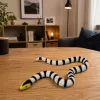 LEAN TOYS Gummischlangenfigur dehnbar realistisch schwarz-weiß 33 cm