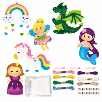 LEAN TOYS Kreativset Filz-Nähplüschtiere Märchenland DIY 6 Stk.