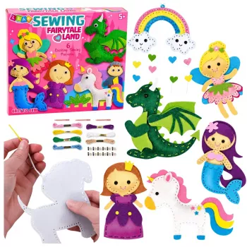 LEAN TOYS Kreativset Filz-Nähplüschtiere Märchenland DIY 6 Stk.