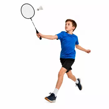 LEAN TOYS Badminton Set Schläger Federball Tasche Schwarz