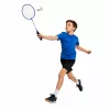 LEAN TOYS Badminton-Set mit 2 Schlägern, 3 Federbällen und Tragetasche - Blau