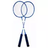 LEAN TOYS Badminton-Set mit 2 Schlägern, 3 Federbällen und Tragetasche - Blau
