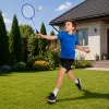 LEAN TOYS Badminton-Set mit 2 Schlägern, 3 Federbällen und Tragetasche - Blau