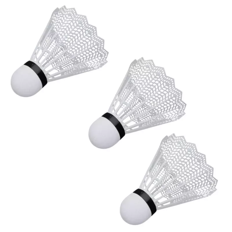 LEAN TOYS Badminton Set, 3 Schläger, Federbälle, orangefarbene Tasche