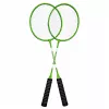 LEAN TOYS Badminton Set mit 2 Schlägern, 3 Federbällen und Tasche, Grün