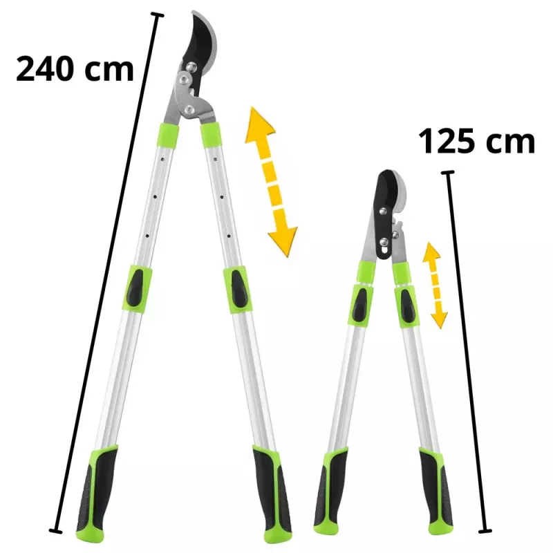 LEAN Teleskop-Gartenschere Astschere mit rutschfesten Griffen 68-92 cm