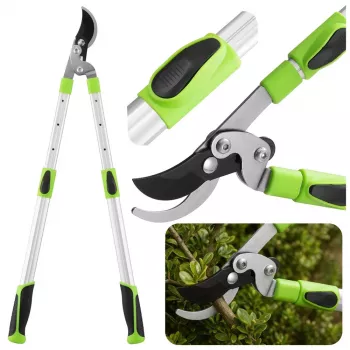 LEAN Teleskop-Gartenschere Astschere mit rutschfesten Griffen 68-92 cm
