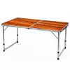 LEAN Folding Camping Table Adjustable Height Suitcase Wood