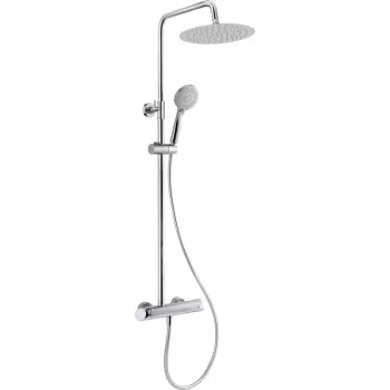 DEANTE Arnika Regenbrause mit Brausearmatur, Matt Schwarz, 250 mm Regenkopf, Wandmontage