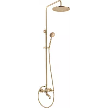 DEANTE Duschkopf mit Badewannenarmatur - Wandmontierter Einhebel-Bademischer, Chrom, Keramikkartusche, Handbrause