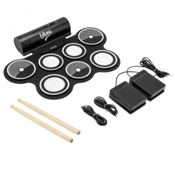 V-TONE RD7 Electronic Drum Set mit USB-C und AUX, 7 Pads, 2 Fußpedale, 12 Voices