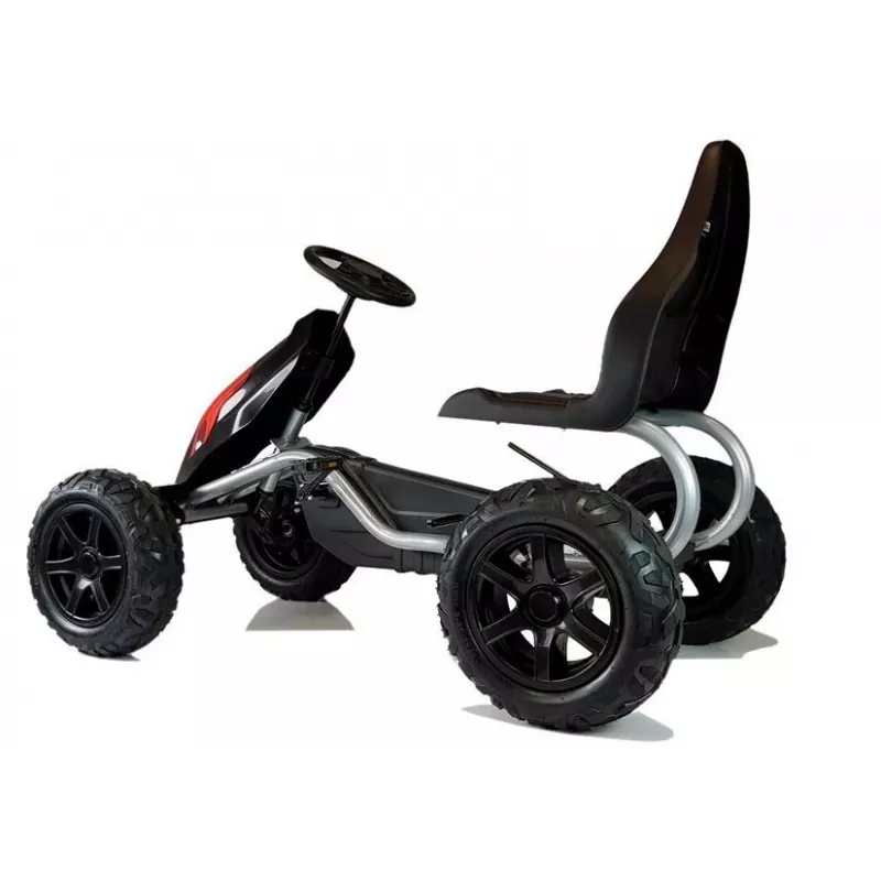 LEAN CARS Gokart B012 Inflatable Tires Black Pedal Go-Kart für Kinder 3-8 Jahre