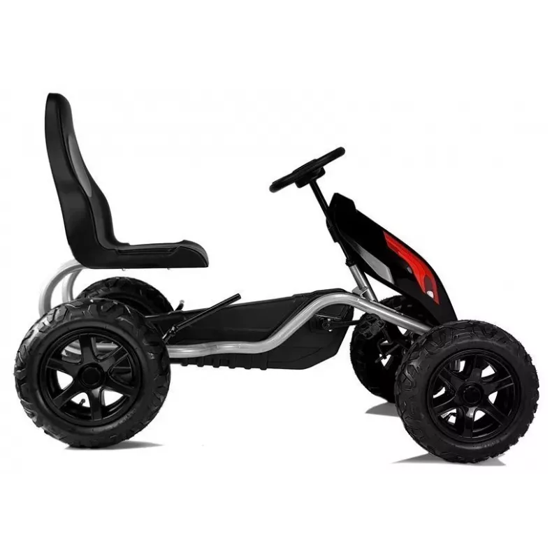 LEAN CARS Gokart B012 Inflatable Tires Black Pedal Go-Kart für Kinder 3-8 Jahre