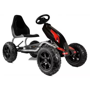 LEAN CARS Gokart B012 Inflatable Tires Black Pedal Go-Kart für Kinder 3-8 Jahre
