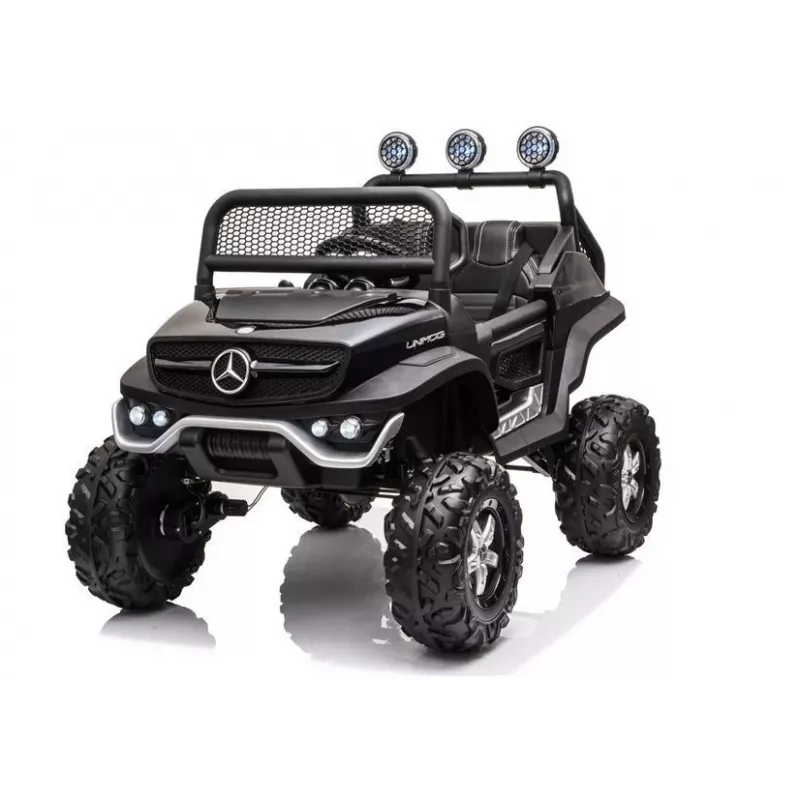 LEAN CARS Elektro-Kinderfahrzeug Mercedes Unimog S Schwarz