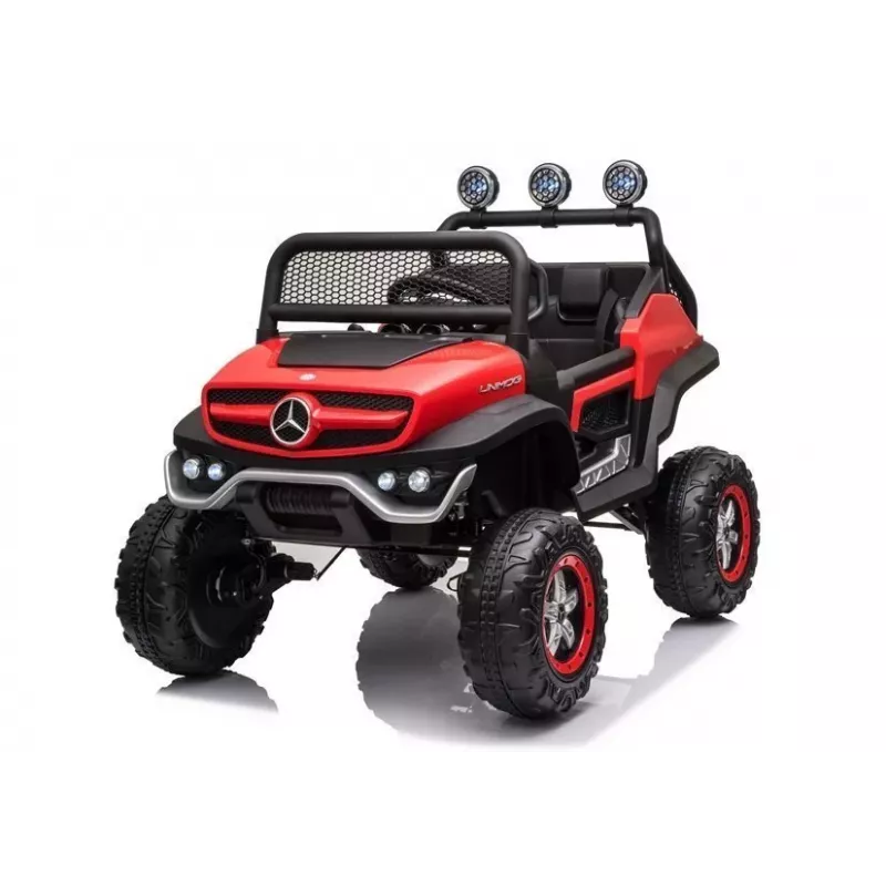 LEAN CARS Elektro-Kinderfahrzeug Mercedes Unimog S Rot